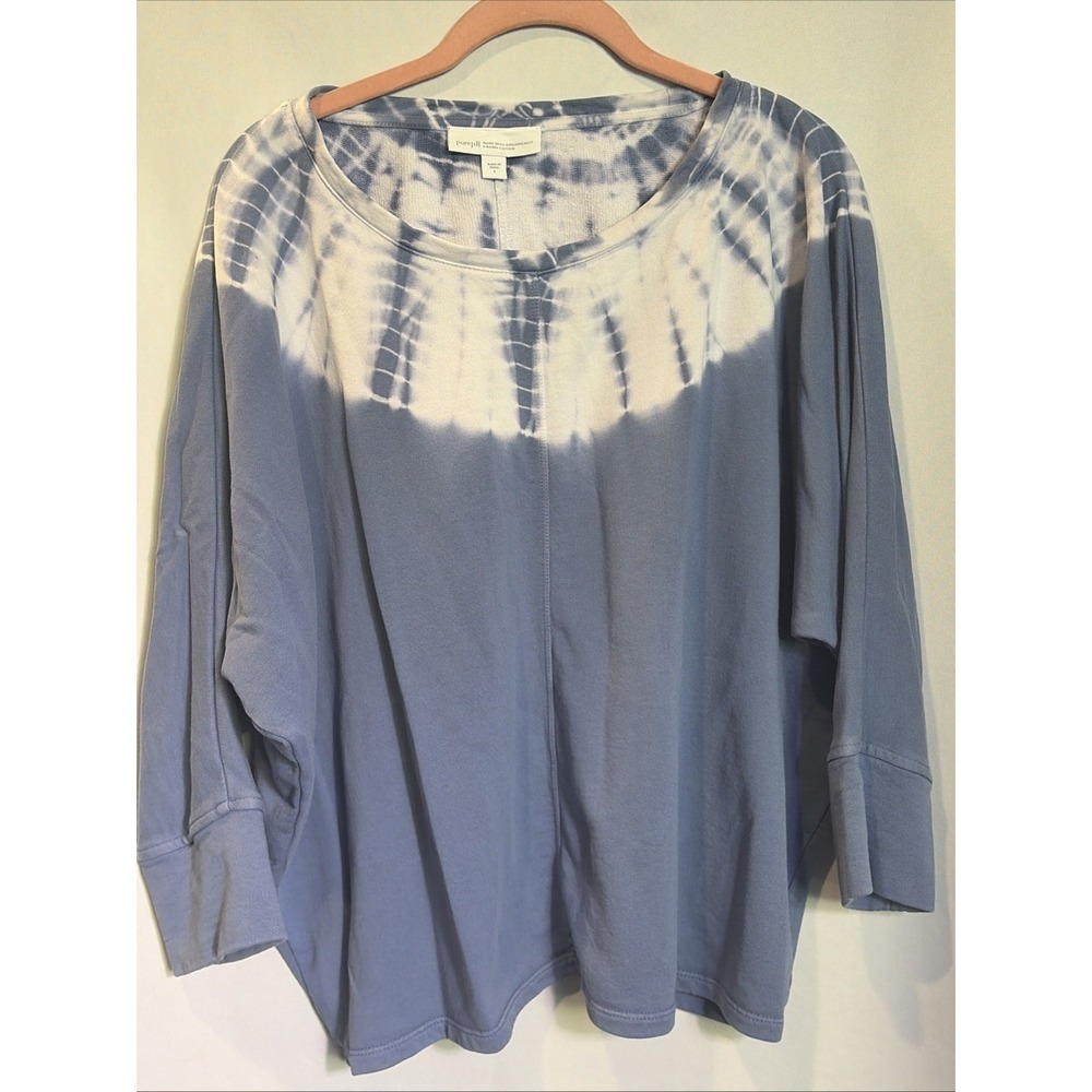 J Jill Pure Organically Grown Cotton Tie Dye Sweatshirt Oversized Pullover sz S